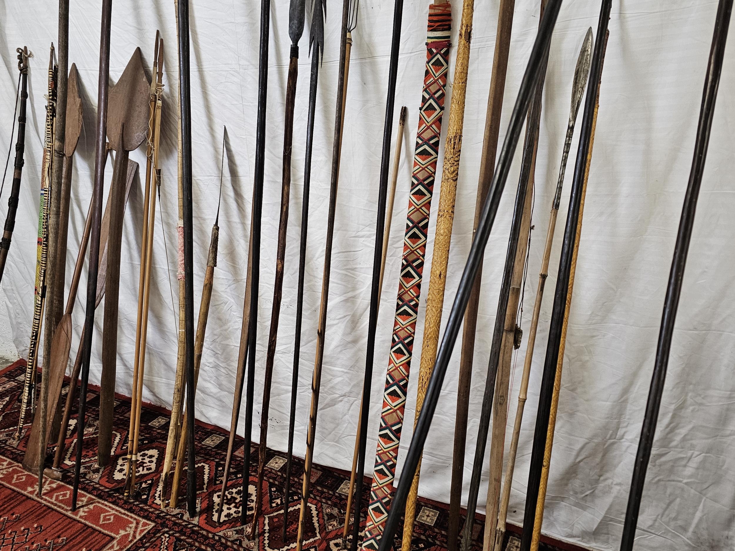 A large collection of spears, bows and other weapons. Longest is L.235cm. - Image 8 of 10