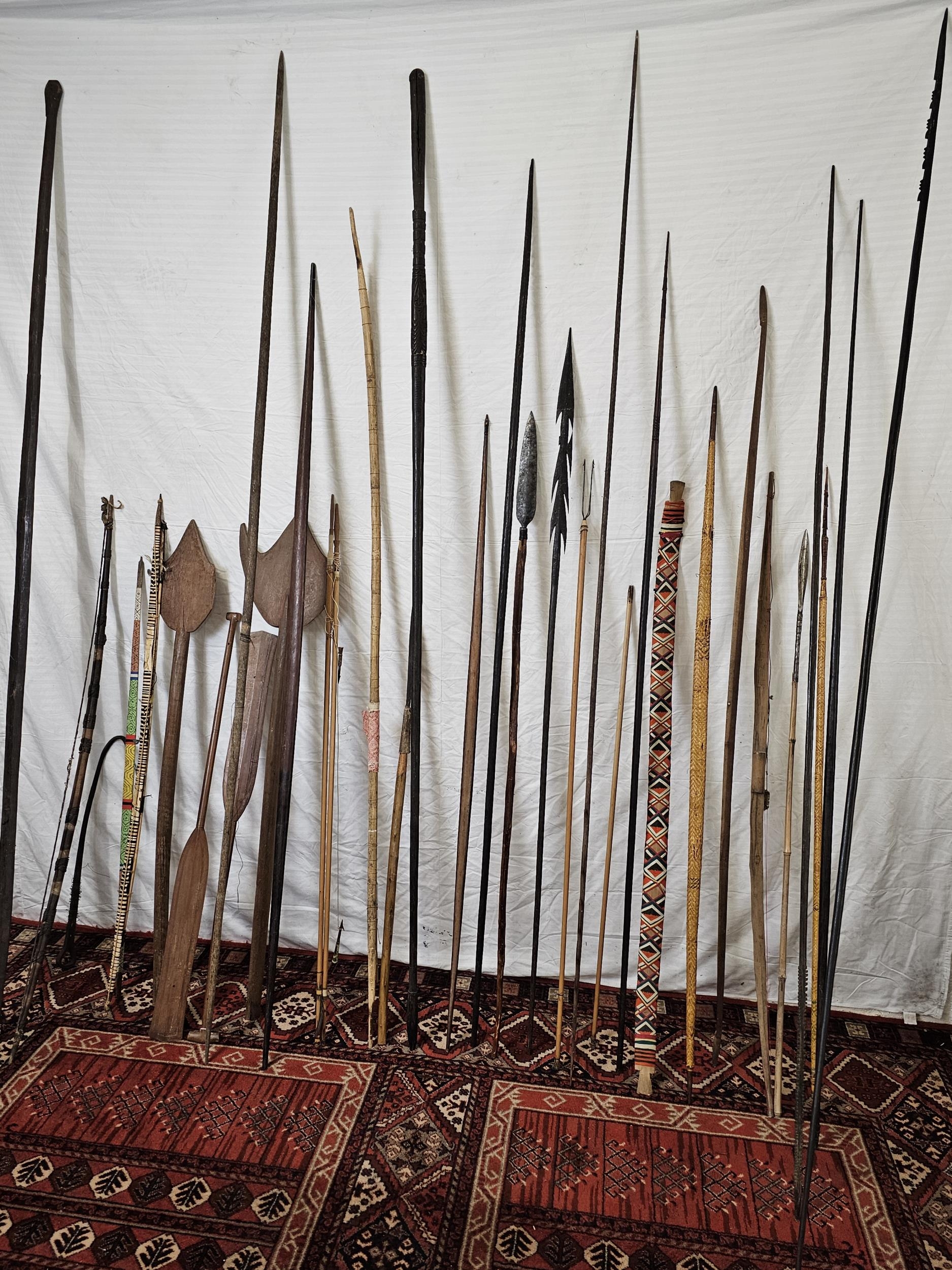 A large collection of spears, bows and other weapons. Longest is L.235cm. - Image 7 of 10