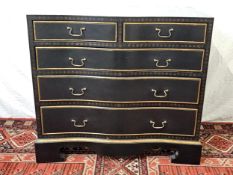 Chest of drawers, contemporary Georgian style, hand decorated. H.82 W.89 D.52cm.