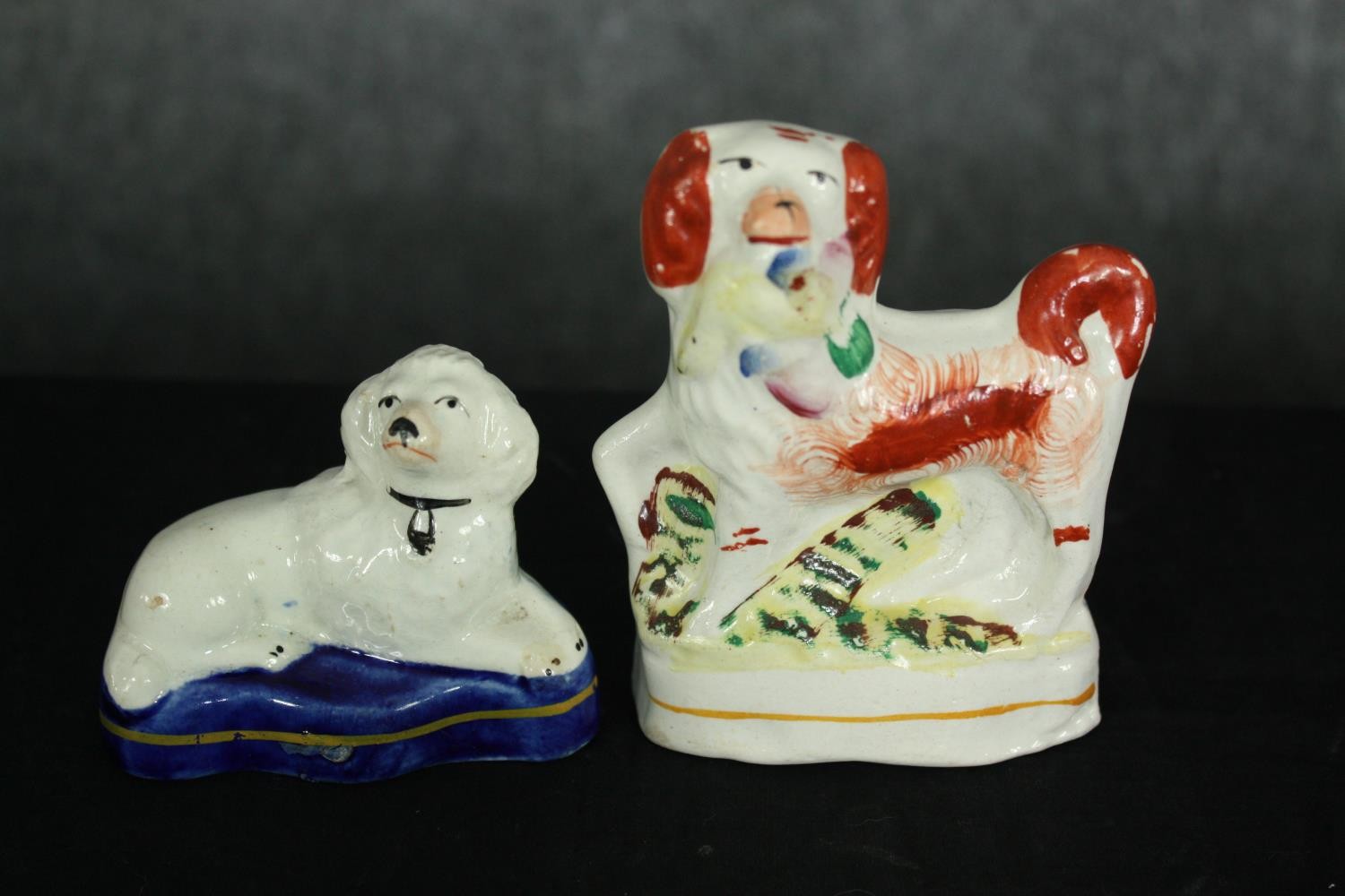 A collection of nine 19th century Staffordshire dogs. H.25cm. (largest) - Image 6 of 8