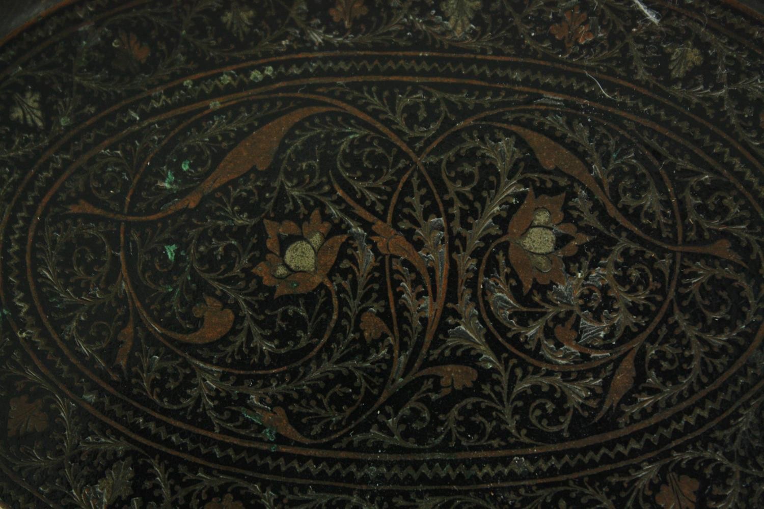 A 19th century Persian inlaid brass snuff box. H.5 W.14 D.10cm. - Image 4 of 5