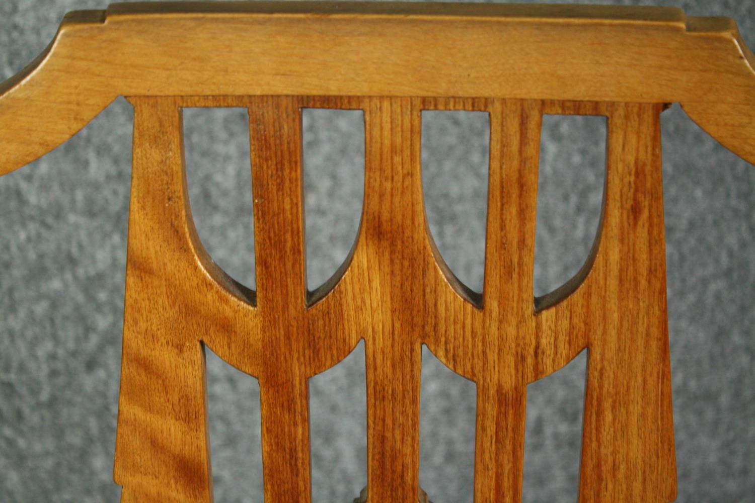 A set of eight Georgian style birch dining chairs to include two carver armchairs. (Repairs to the - Image 12 of 12