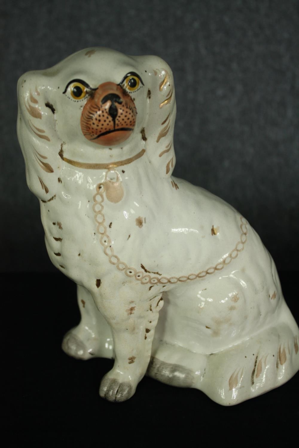 A collection of nine 19th century Staffordshire dogs. H.25cm. (largest) - Image 4 of 8