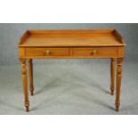 Side table, 19th century walnut later fitted with an extensive silver plated cutlery canteen. H.80