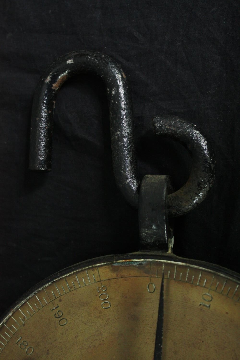 19th century brass hanging scales and an Art Deco mantel clock. L.60cm. (largest) - Image 9 of 10