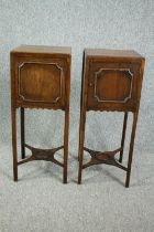 Two similar pot cupboards, 19th century mahogany. H.80 W.32 D.32cm. (each)