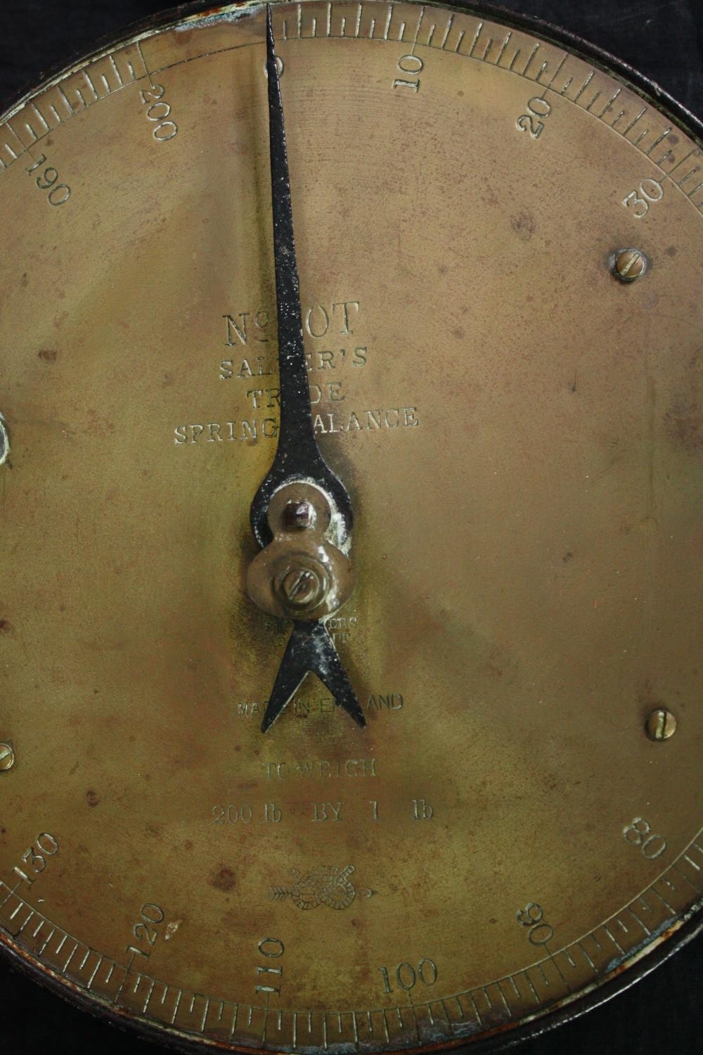 19th century brass hanging scales and an Art Deco mantel clock. L.60cm. (largest) - Image 6 of 10