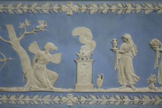 A 19th century Wedgwood Jasperware panel. H.23 W.53cm.