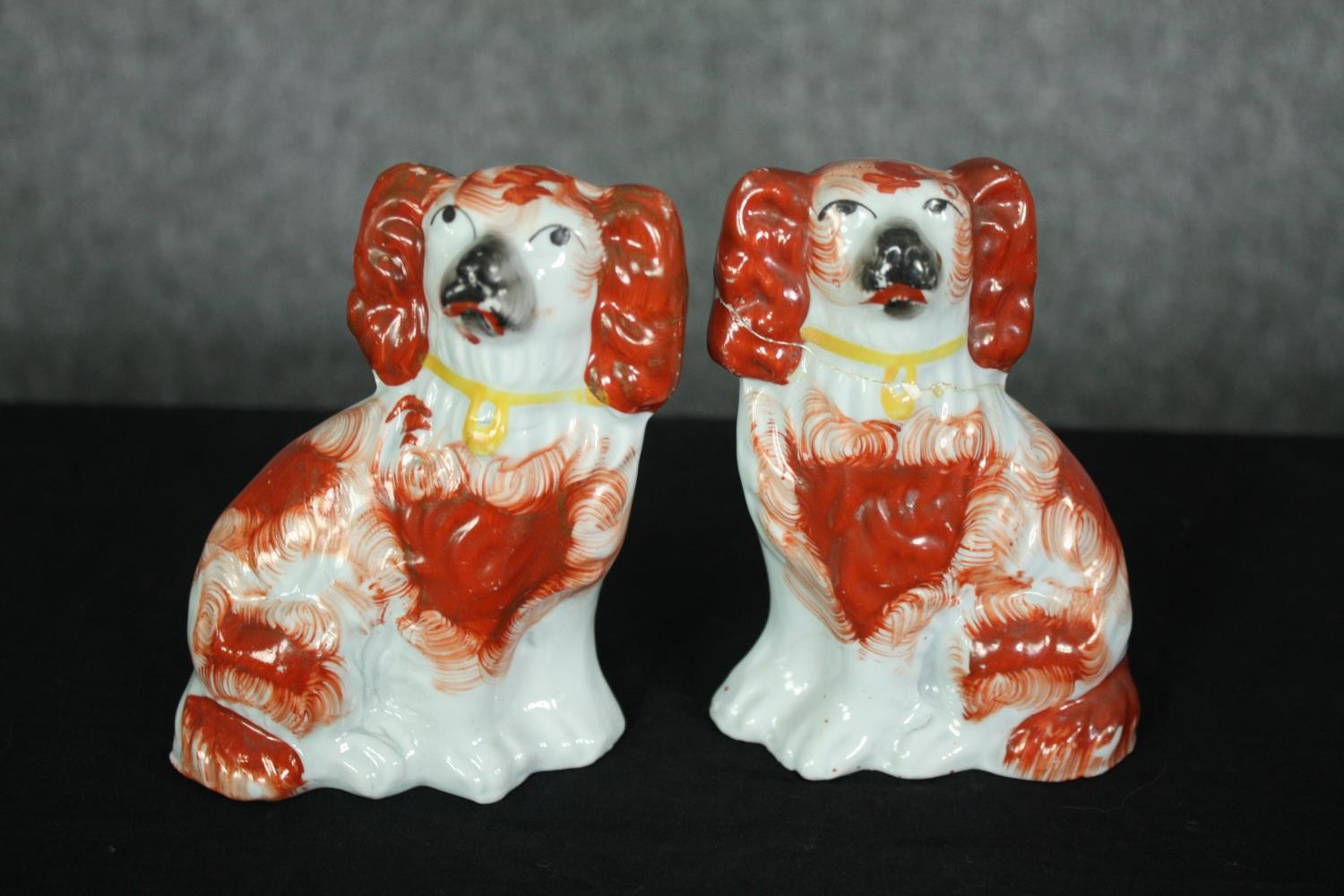 A collection of nine 19th century Staffordshire dogs. H.25cm. (largest) - Image 2 of 8