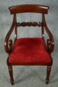 Armchair, William IV acanthus carved mahogany.