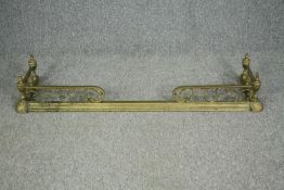 Fire kerb, 19th century brass. H.22 W140 D.38cm.