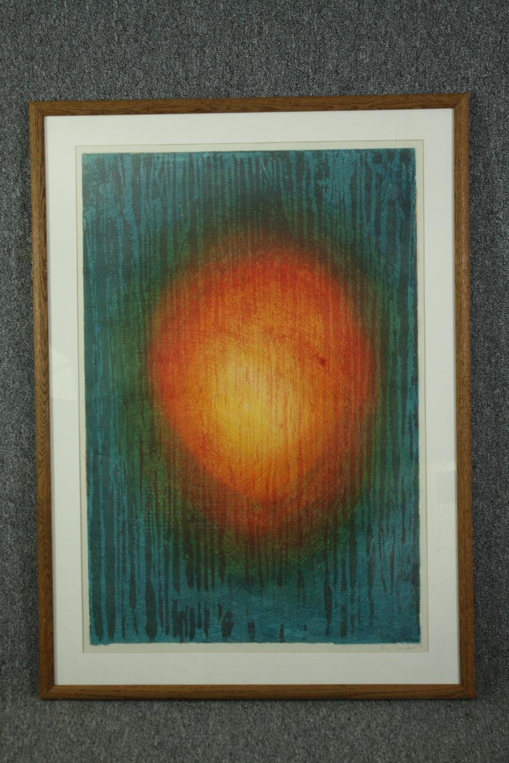 A framed and glazed screenprint, abstract composition, signed and dated Kevin Banbrook. H.102 W. - Bild 2 aus 5