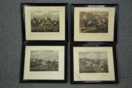 A set of four 19th century prints, The First Steeplechase on Record, framed and glazed. H.51 W.59cm.