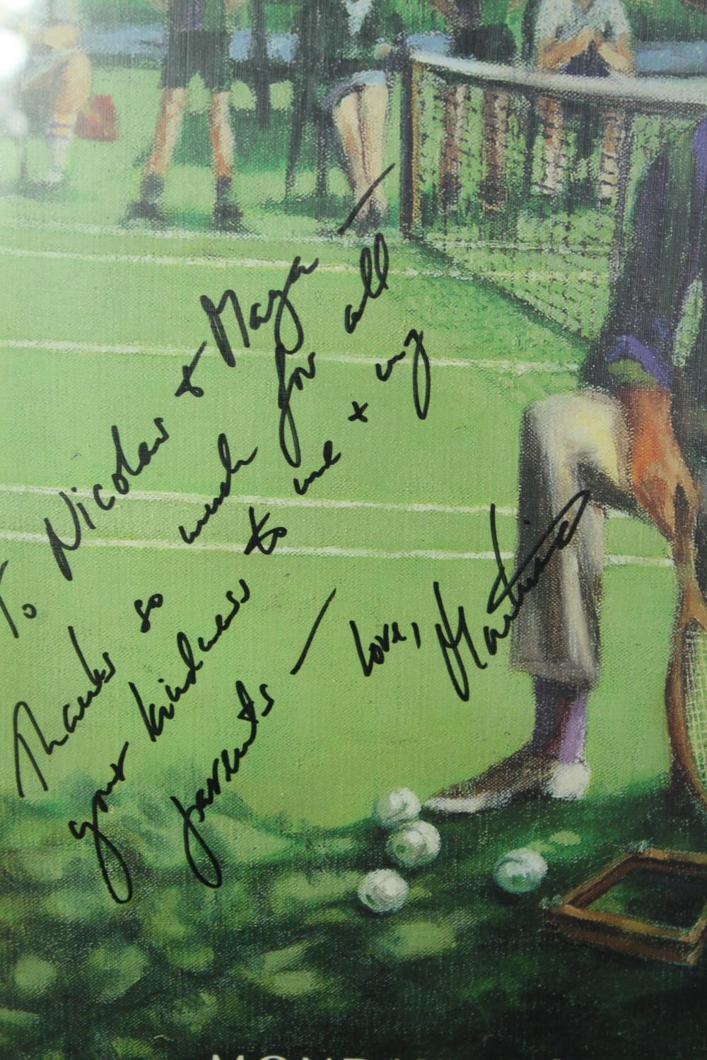 Two framed and glazed Wimbledon tennis posters, signed and inscribed by Martina Navratilova. H.74 - Image 3 of 6