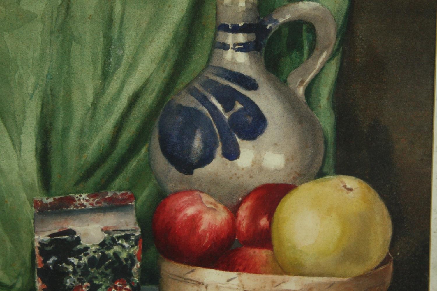 Watercolour, mid century still life, signed W A Martin, framed and glazed. H.42 W.47cm.