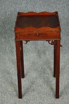 Urn or night stand, Georgian mahogany fitted with candle slide. H.108 W.60 D.44cm.