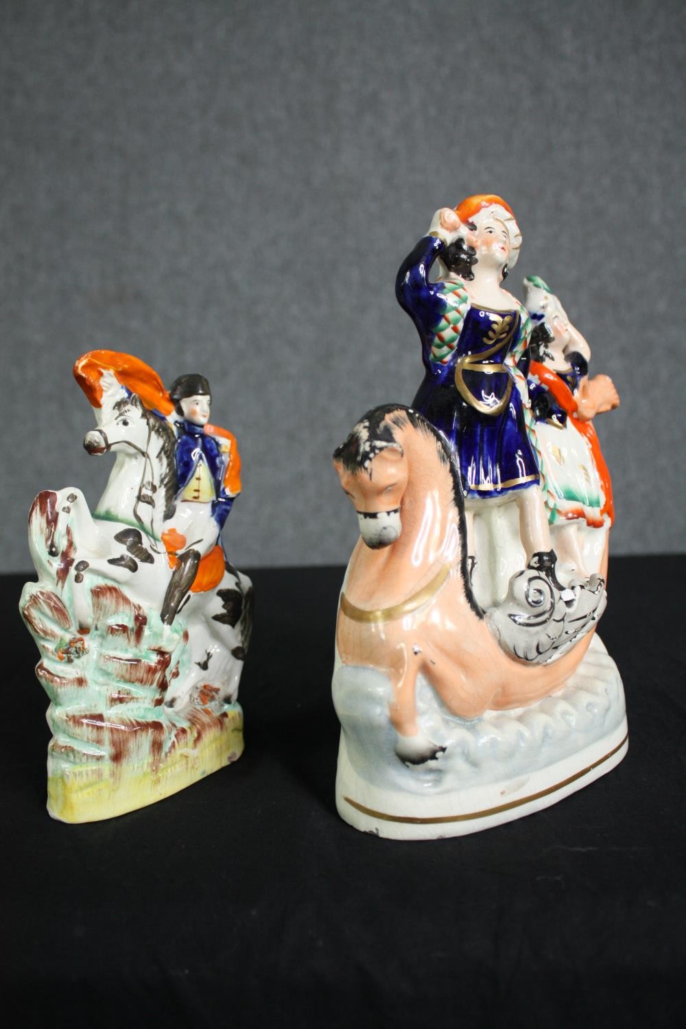 Two 19th century Staffordshire groups, Napoleon and Highland figures in a boat. H,24cm. (largest) - Image 4 of 5