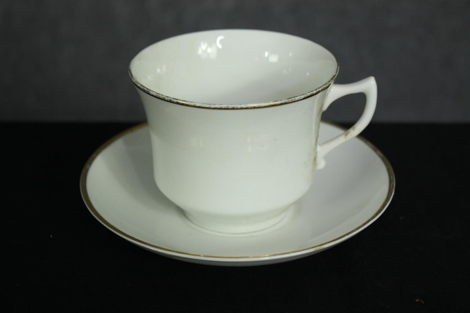 A set of twelve French blue and white tea cups and saucers and a set of six vintage Colclough tea - Image 8 of 11