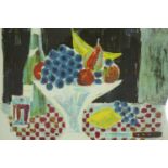 A framed and glazed limited edition lithograph, still life, indistinctly signed and numbered in