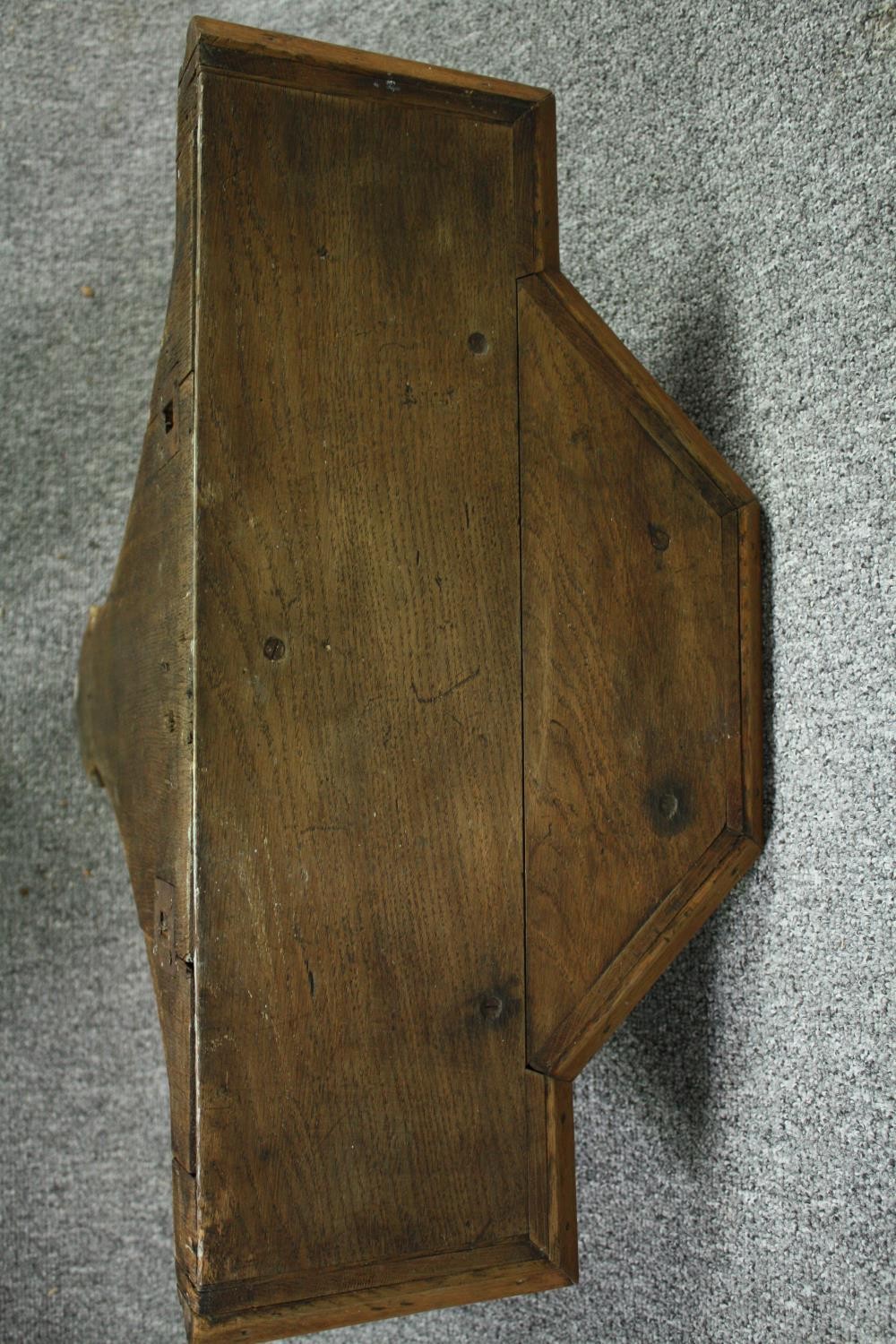 A 19th century carved pitch pine ecclesiastical wall sconce. H.48 W.59 D.30cm. - Image 8 of 9