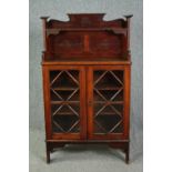 Bookcase, late 19th century Art Nouveau style stained pine. H.139 W.83 D.29cm.