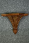 A 19th century carved pitch pine ecclesiastical wall sconce. H.48 W.59 D.30cm.