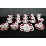 A porcelain Royal Grafton, Burlington tea service. L.23 W.23cm. (largest).