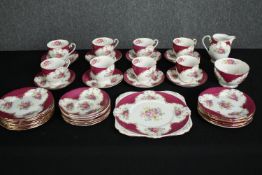 A porcelain Royal Grafton, Burlington tea service. L.23 W.23cm. (largest).