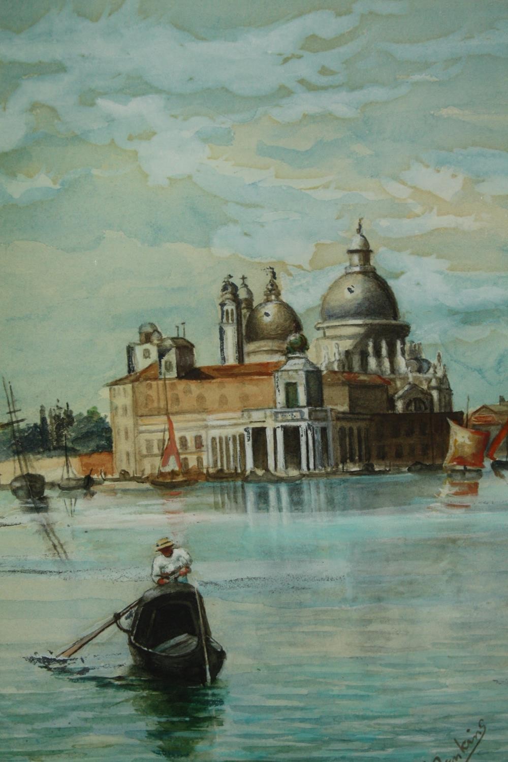 A framed and glazed watercolour, the Salute Venice, signed and dated Herbert Jenkins. H.55 W.46cm.