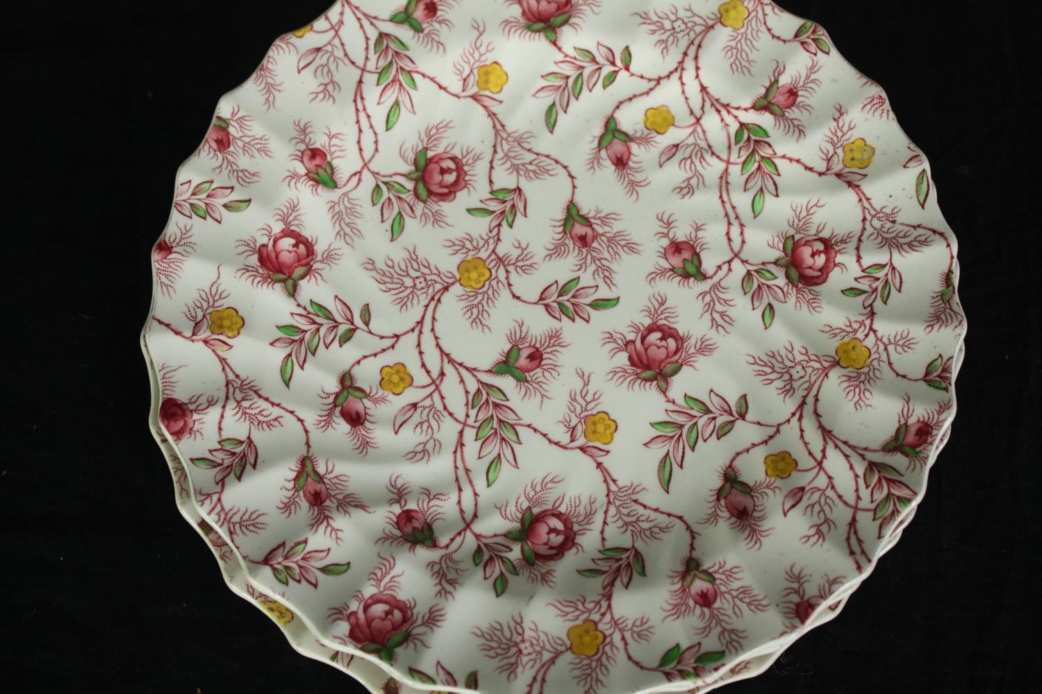 A collection of Copeland Spode Rosebud Chintz plates. Dia.26cm. (largest) - Image 3 of 7