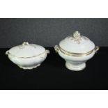 Two 19th century lidded tureens. H.17 W.25cm. (largest)