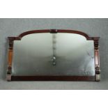 Overmantel mirror, Victorian mahogany. (From a mirror backed sideboard). H.99 W.175cm.