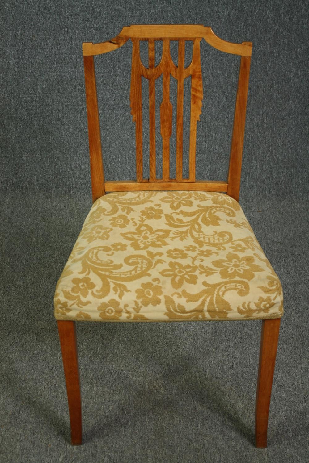 A set of eight Georgian style birch dining chairs to include two carver armchairs. (Repairs to the - Image 7 of 12