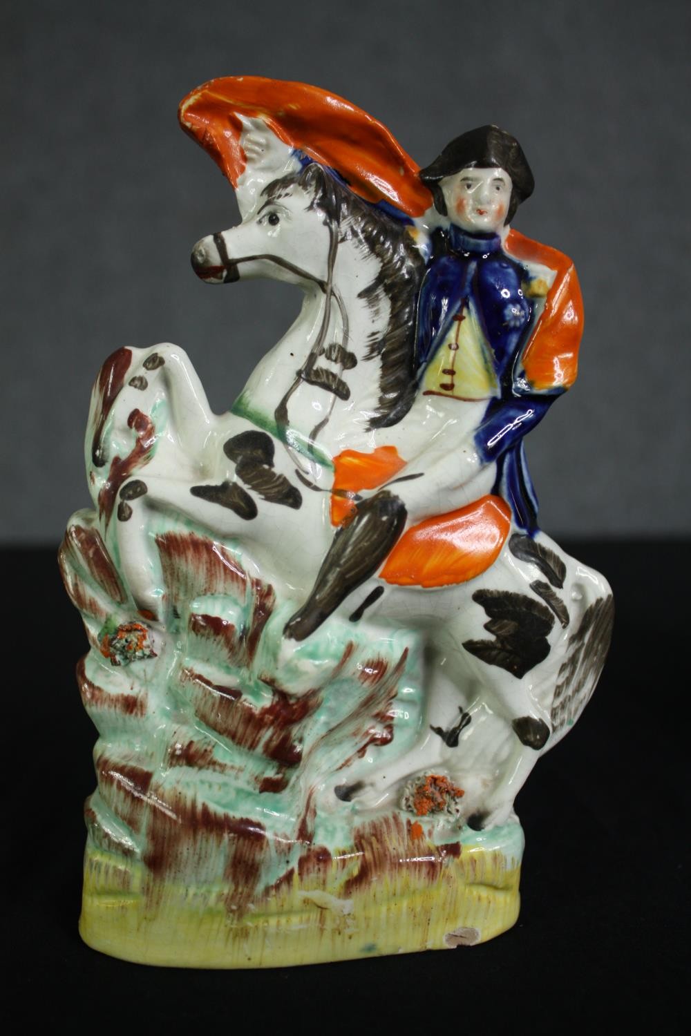 Two 19th century Staffordshire groups, Napoleon and Highland figures in a boat. H,24cm. (largest) - Image 3 of 5