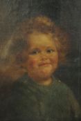 Oil on canvas, mid century portrait of a child, unsigned in gilt frame. H.61 W.52cm.