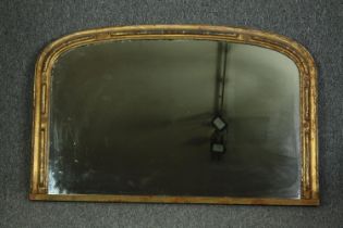 Overmantel mirror, 19th century gilt framed. H.62 W.97cm.