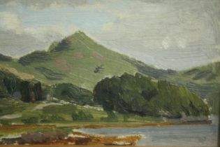 Philip Maclagan (1901-1972), oil on board, label to the reverse. H.17 W.24cm.