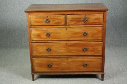 Chest of drawers, Edwardian mahogany and satinwood inlaid. H.100 W.102 D.48cm.