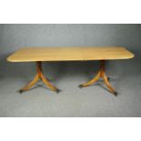 Dining table, Georgian style satin birch. H.74 L.219 (ext) D.99cm.