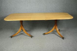Dining table, Georgian style satin birch. H.74 L.219 (ext) D.99cm.