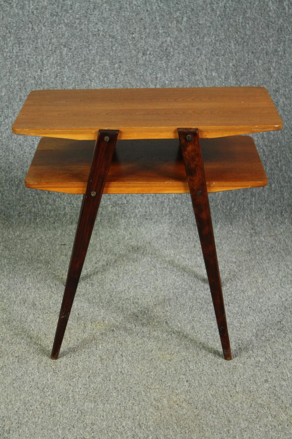 A vintage teak Scandinavian lamp table. H.54 W.58 D.41cm.