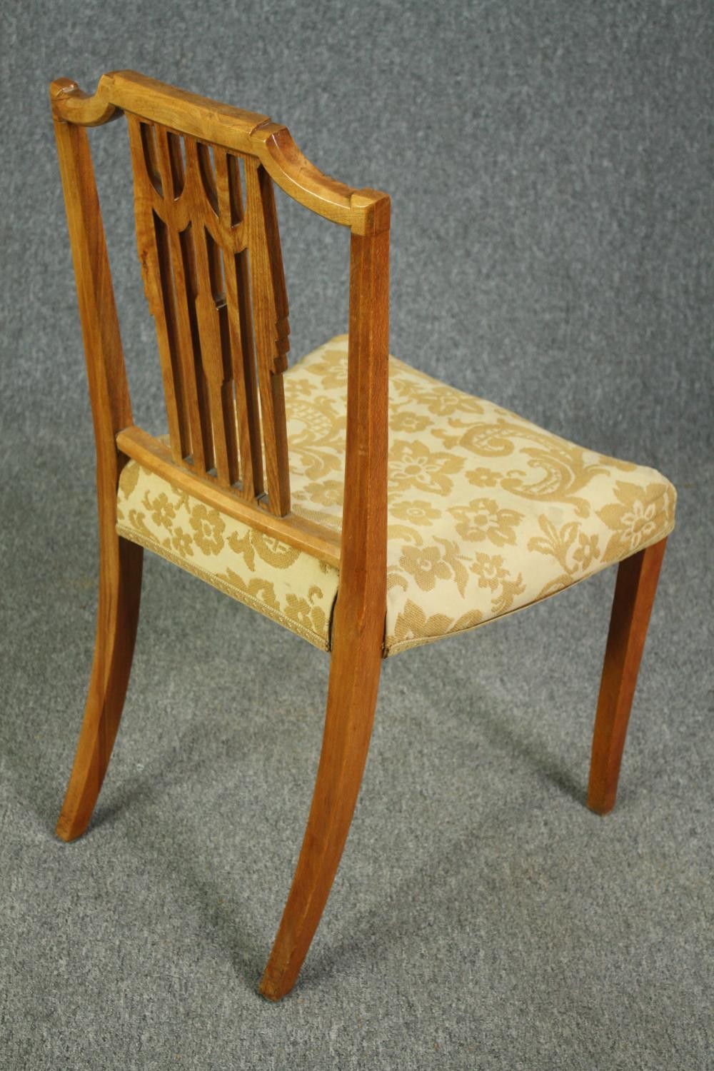 A set of eight Georgian style birch dining chairs to include two carver armchairs. (Repairs to the - Image 9 of 12