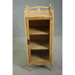 Side cabinet, late 19th century pine Art Nouveau style. H.118 W.44 D.41cm.