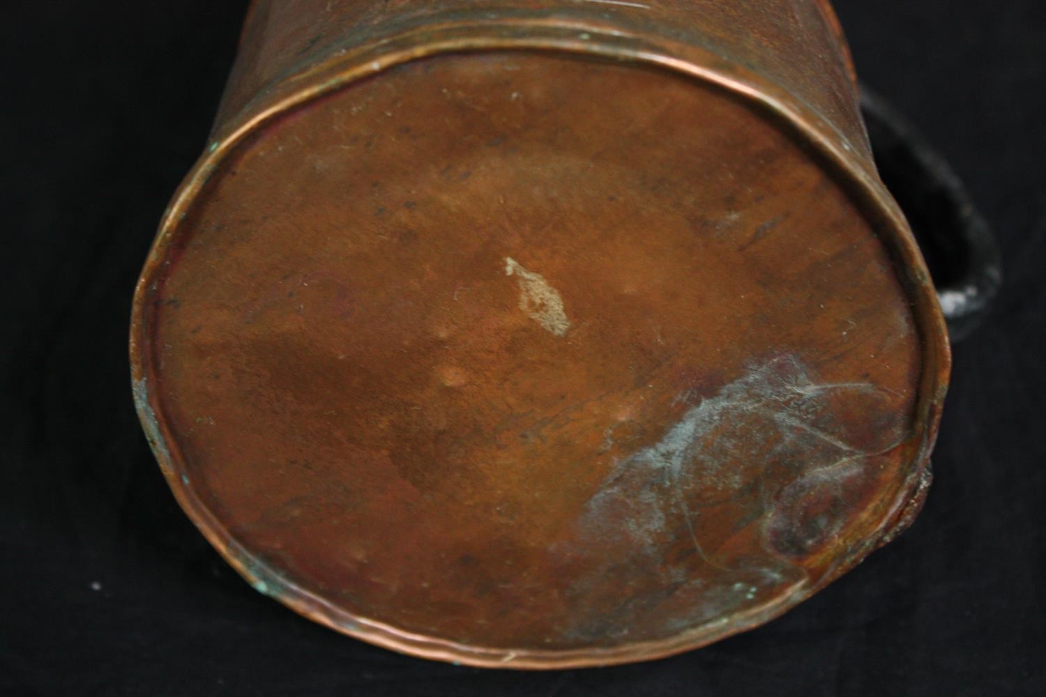 A 19th century spirit burner and a copper jug. H.37cm. (largest). - Image 6 of 6