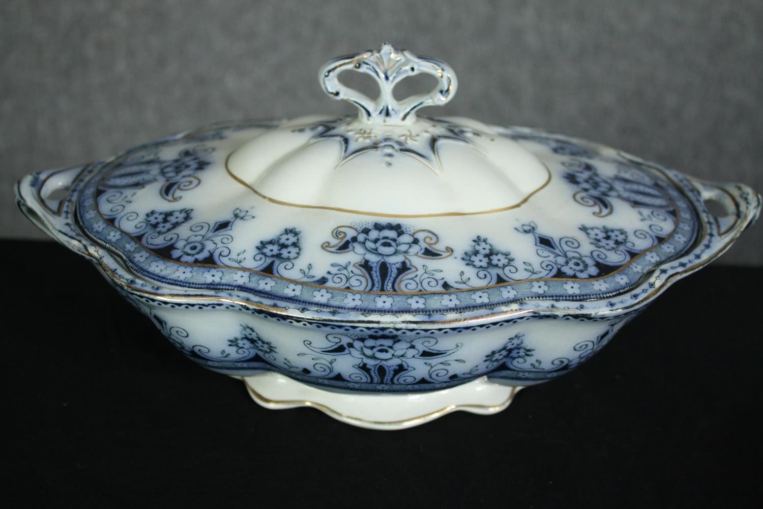 A 19th century blue and white part dinner service. H.33 W.24cm. (largest) - Image 2 of 9