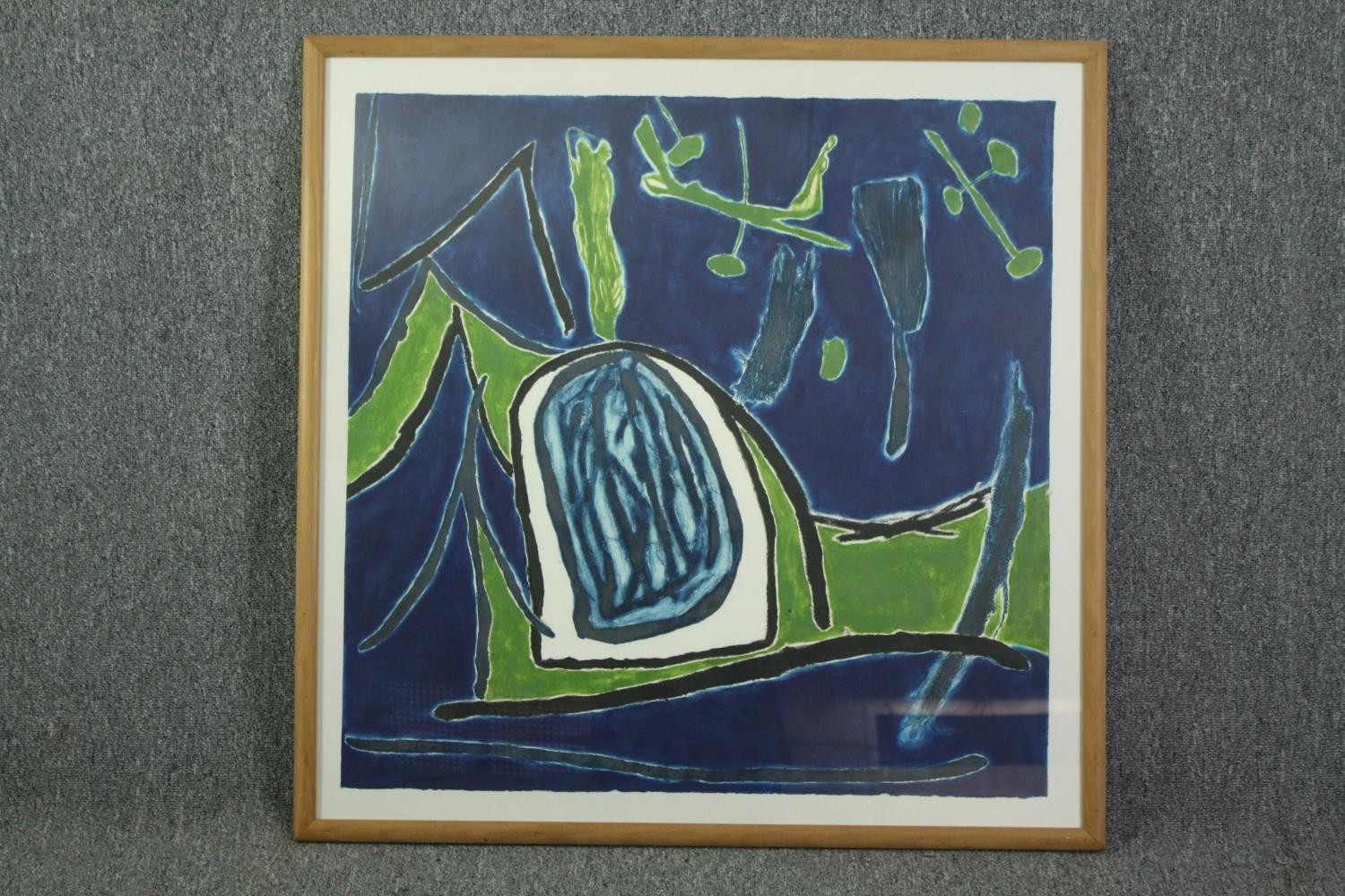 Acrylic on paper, abstract composition, framed and glazed. H.92 W.92cm. - Image 2 of 3