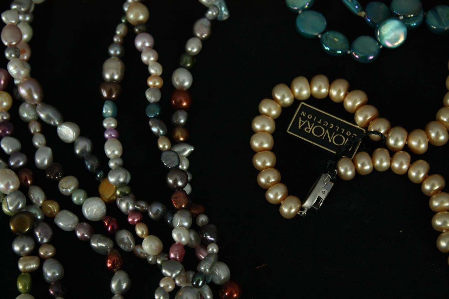 A collection of gemstone and cultured pearl necklaces and bracelets. L.60cm. (largest) - Image 2 of 9