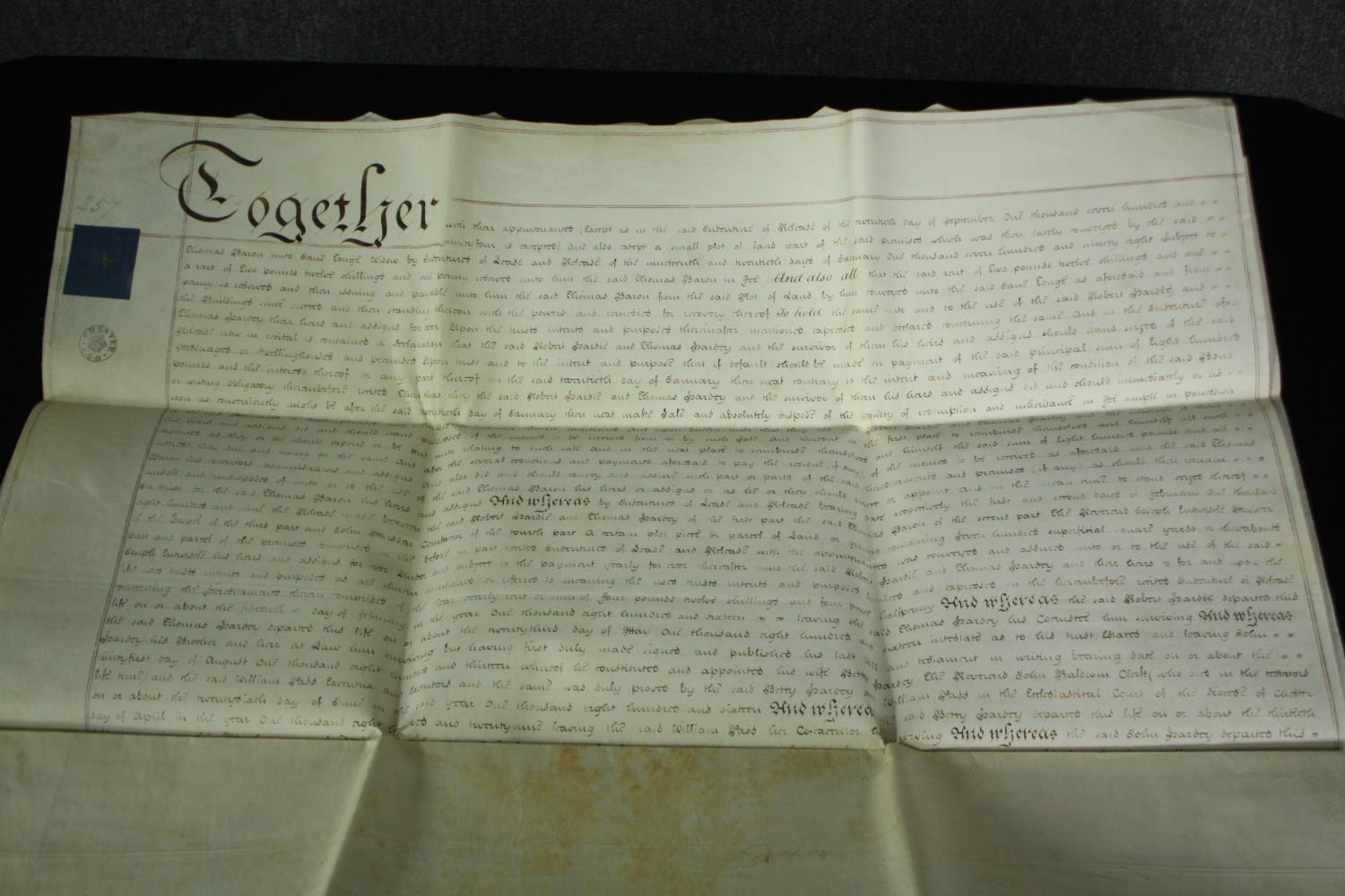A conveyency contract dated 1830/31 in the city of Chester. H.60 W.75cm. - Image 6 of 10