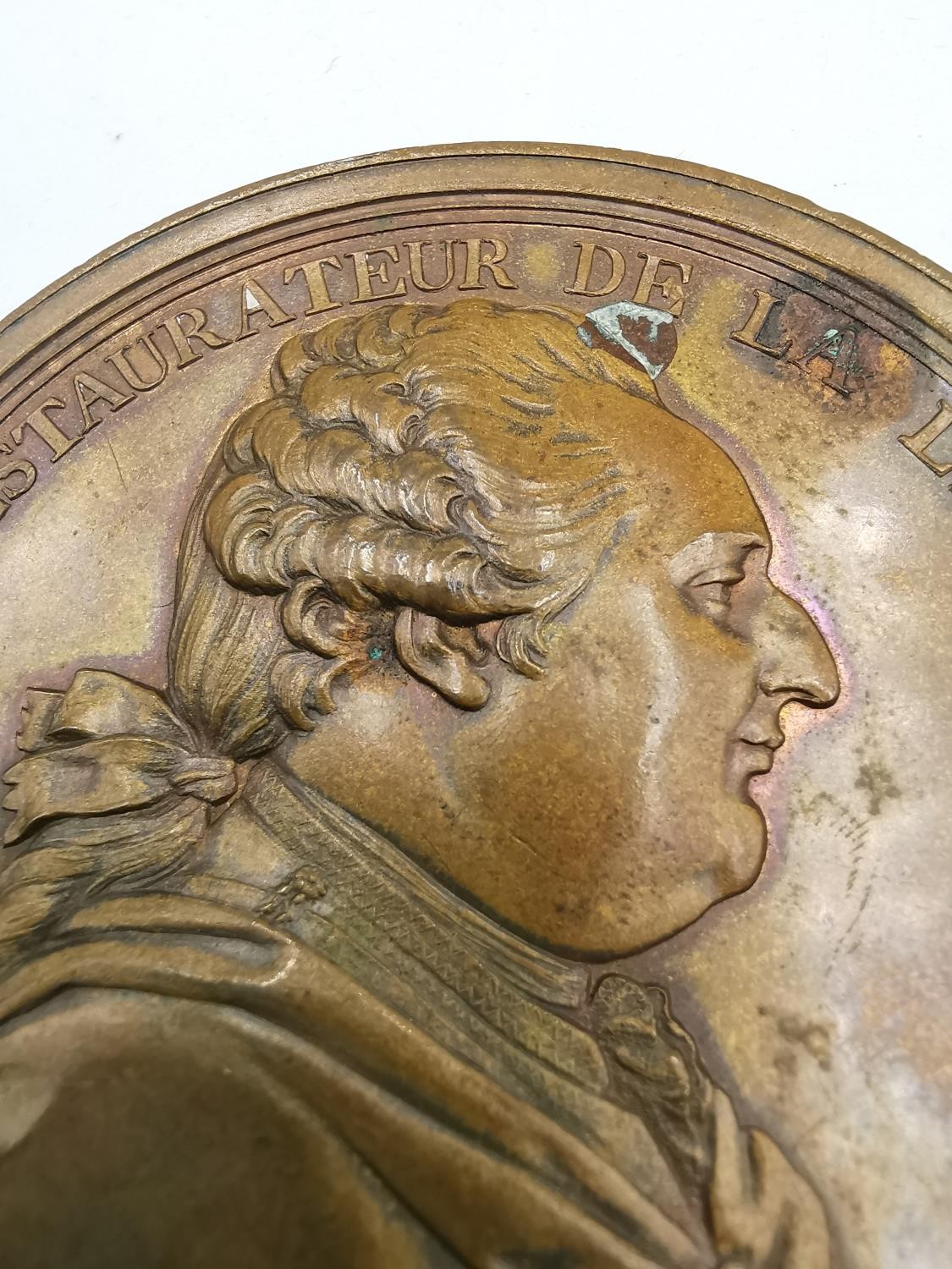 A 1789 French National Assembly 64mm bronze medal. Obv: Bust of Louis XVI facing right, 'LOUIS XVI - Image 3 of 8