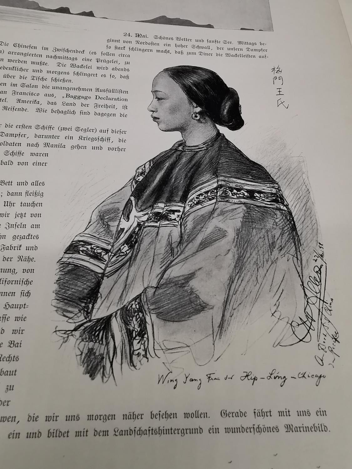 A German book showing drawings of natives of the far east Asia titled 'Rund um die Erde' (1898) by - Image 16 of 20